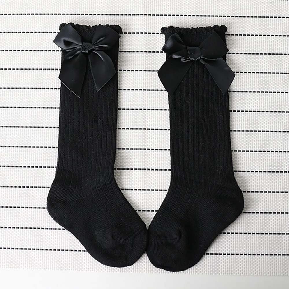 Носки для новорожденных; Гольфы с большим бантом; мягкие хлопковые кружевные детские носки; детские носки с бантом; Одежда для маленьких девочек; носочки;# 3F