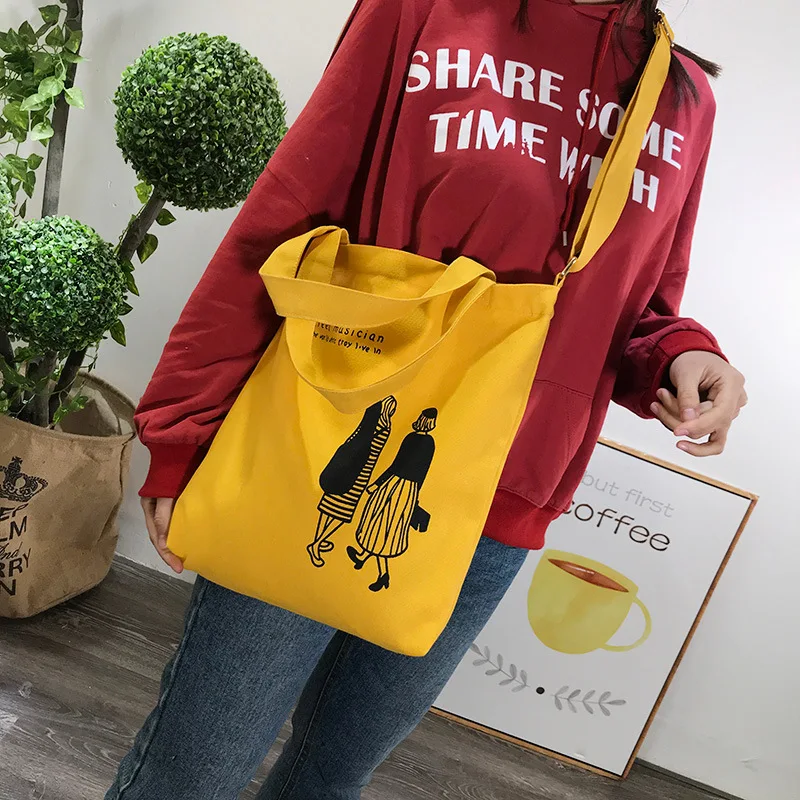 Manufacturers Direct Selling New Style Korean-style Women's Canvas Bag Fashion Printed Shoulder Bag Literature And Art Hipster G