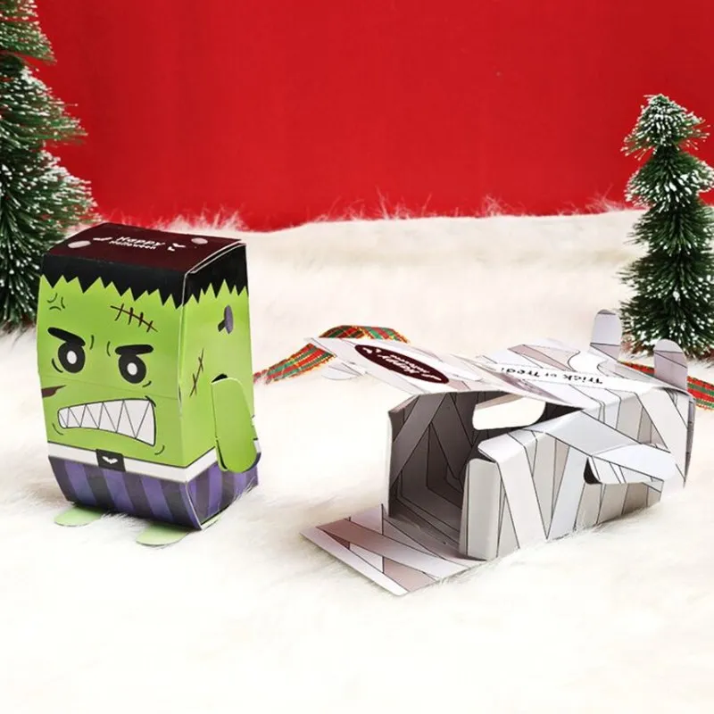 Halloween candy box packaging box Korean creative candy box wholesale packaging carton three style cute face wedding candy box