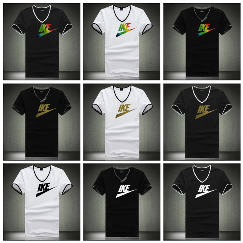 

Hot Sale IKE Short sleeve t-shirt men summer V-neck fashion clothes bottoming shirt summer half sleeve boys