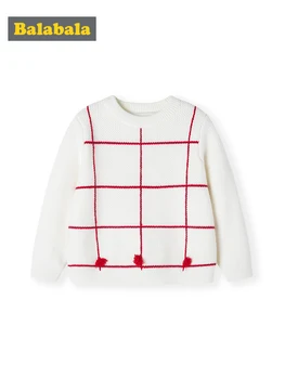 

Balabala Girls sweater heads autumn and winter 2019 new children's baby warm round neck sweater Korean version thick