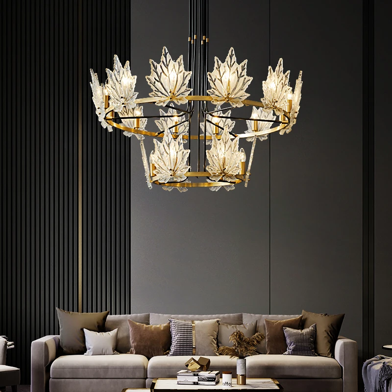 

Modern Crystal Chandelier For Living Room Luxury Copper Chandelier Lighting Indoor Nordic Dinnging Room Hanging Light Fixture