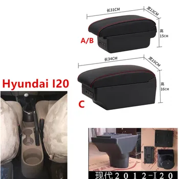 

for Hyundai i20 car armrest leather arm rest usb storage box ABS center console accessories interior parts automobile