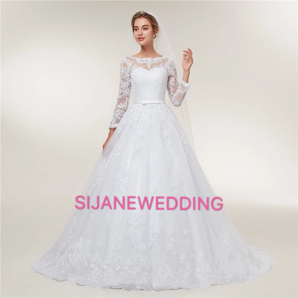 Свадебное Платье Vestidos De Noiva с длинными рукавами кружевное свадебное платье