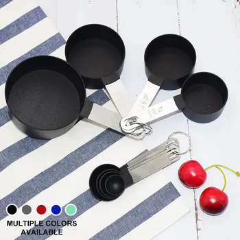 

8pcs Stainless Steel handle Measuring Cups And Measuring Spoon Scoop Kitchen Measuring Tool