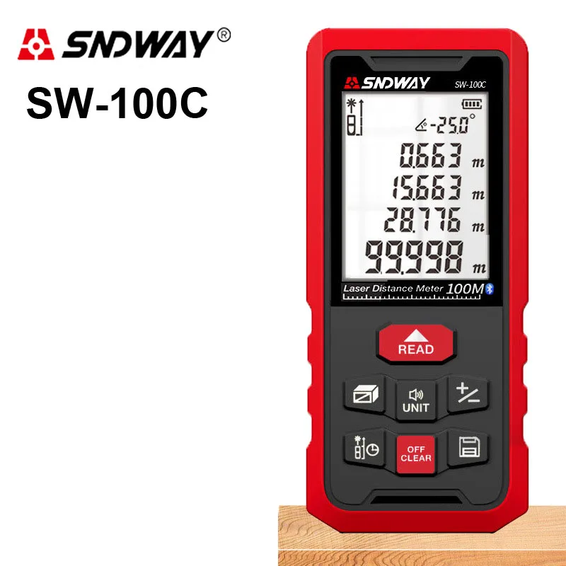 SNDWAY 50M 70M 100M 120M Laser rangefinder Digital Laser distance meter Laser rangefinder Tape distance measurer Ruler Bluetooth