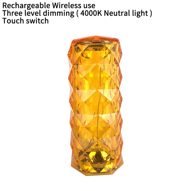 Designer Diamond Table Lamp Modern Led Lamps For Bedroom Decoration Romantic Clear Lampshade Living Room Art Deco Night Lights Amber