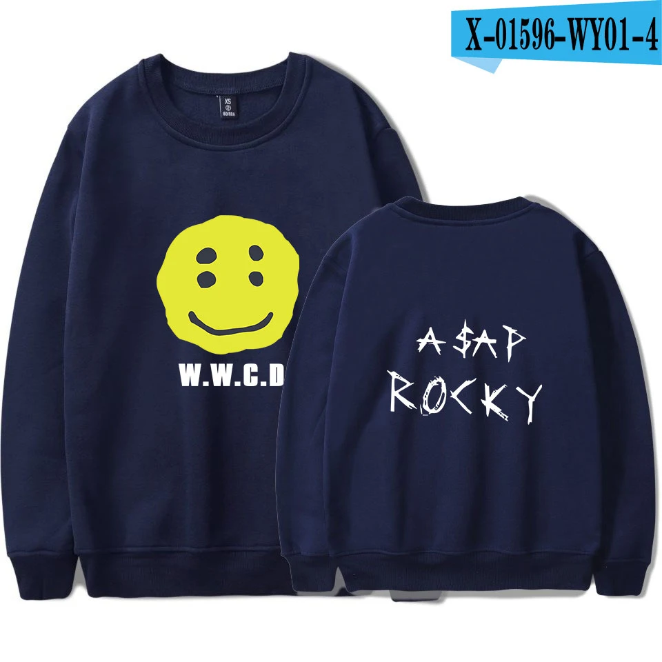 ASAP ROCKY толстовки осенние модные толстовки Большие размеры, для мужчин теплое флисовое пальто мужские брендовые хип хоп оптом Топы - Цвет: navy