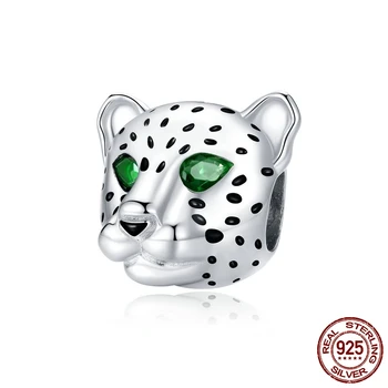 

MOWIMO 2020 925 Sterling Silver Cheetah Head Charm Cute Animal Fit Original Silver Bracelets Pendant Jewelry Making BKC1675