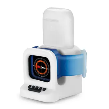 

2in1 Charging Dock Station Stand Bracket Charger Holder for apple-Watch AirPods LX9A
