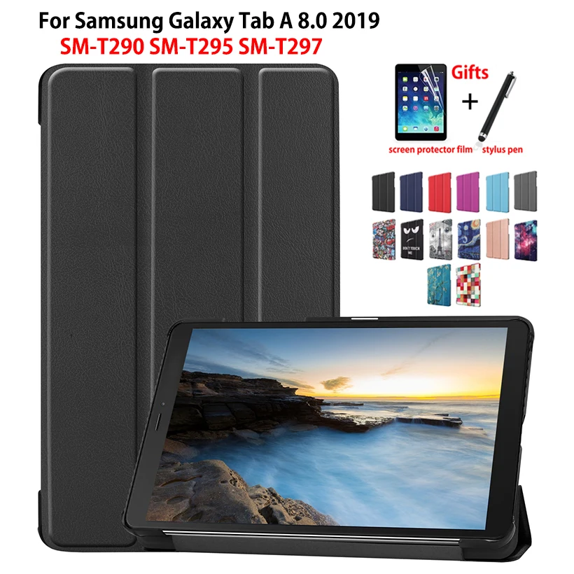 SM-T295 чехол для Samsung Galaxy Tab A 8,0 2019 SM-T290 T295 T297 чехол для планшета тонкая защитная подставка + подарок