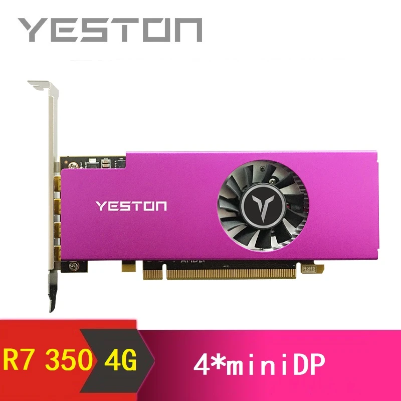 Yeston Radeon R7 350 4GB GDDR5 128bit Supports 4 screens Gaming Desktop computer PC  4K support 4*miniDP Video Graphics Cards