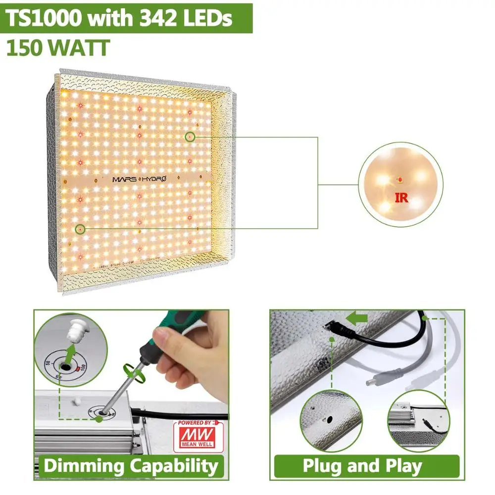 Skup Mars Hydro TS 600W oświetlenie led do uprawy słonecznych roślin o pełnym spektrum wewnętrzny hydroponiczny