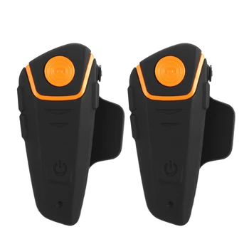 

2PCS Motorcycle Helmet Bluetooth Intercoms Headset Wireless Interphones Headphone 1000M Distance FM Waterproof Hands-free w/ Mic