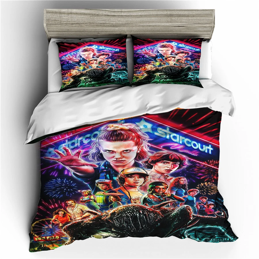 3D Stranger Things Pattern Bedding Set Kids Quilt Duvet Cover Pillowcase new100/%
