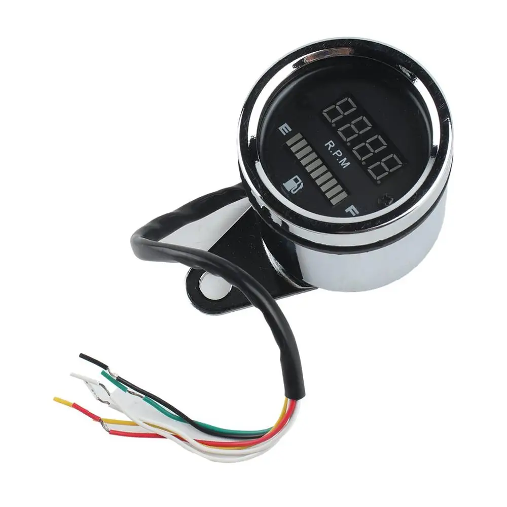 

Motorcycle Refitting Instrument Tachometer LCD Voltmeter Two-in-one Refitting Inductance Led Digital Display Metal