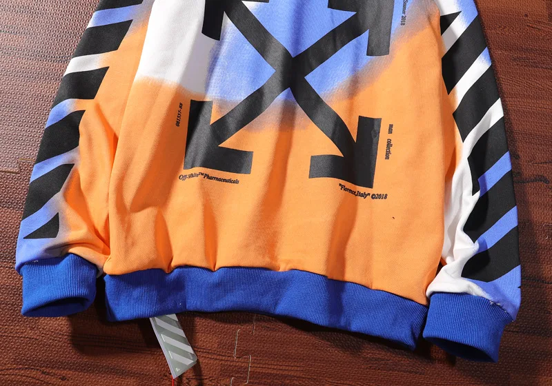 OFF WHITE 19FW Звездный всплеск Осень Зима Женщины Мужчины с капюшоном Толстовка