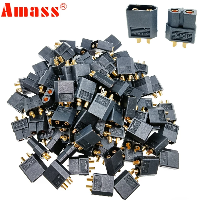 10 пар Amass XT60 черные штекерные гнездовые разъемы питания для FPV Racing RC Drone Lipo Battery |