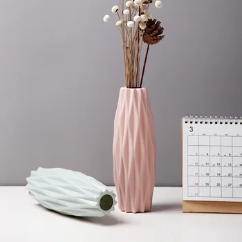 

Flower Vase Decoration Home Plastic Vase Imitation Ceramic Pot Basket Nordic Decoration Arrangement Living Room Modern Ornaments
