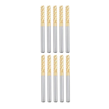 

10pcs 3mm1/8\" Shank Titanium Coat Carbide End Mill Accessories Engraving Bits CNC, Metalworking & Manufacturing