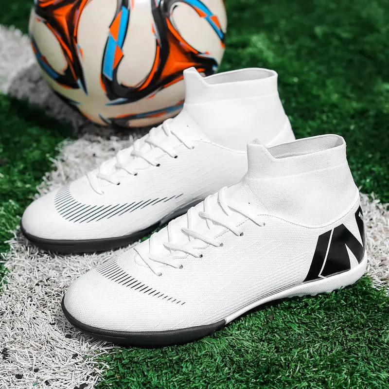 Outdoor Indoor Futsal Shoes Training Men's High Ankle Football Boots Soccer  Cleats Non-slip Soccer Sneakers