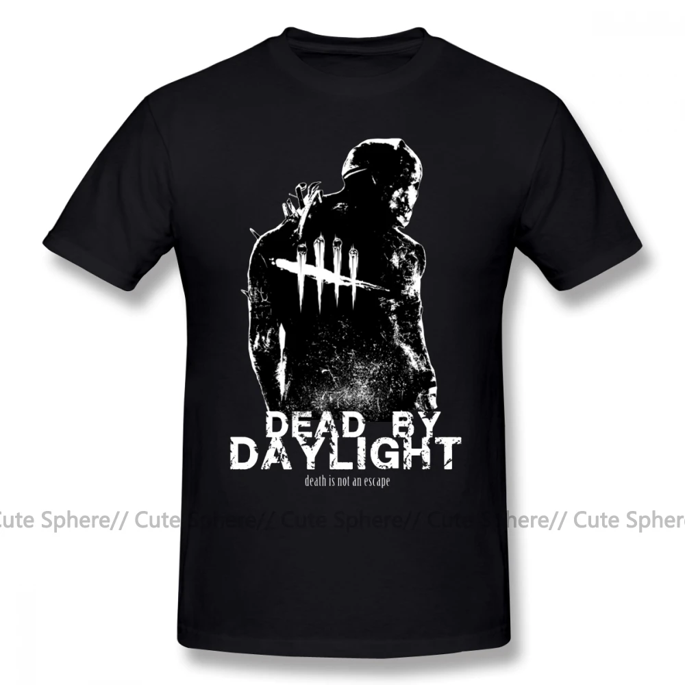 Футболка Dead By Daylight, футболка Dead By Daylight, мужская Милая футболка, 100 хлопок, короткий рукав, летняя, 4xl, футболка с принтом - Цвет: Black