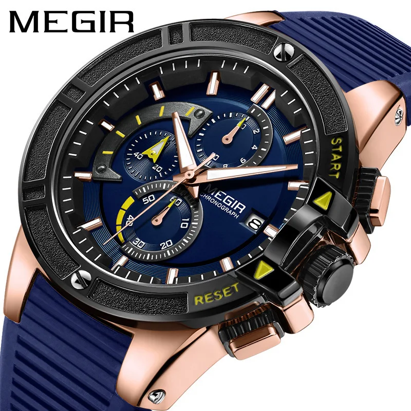 

Mei gainer megir Men Fashion & Sports Multi-functional Timing Quartz Watch 2095