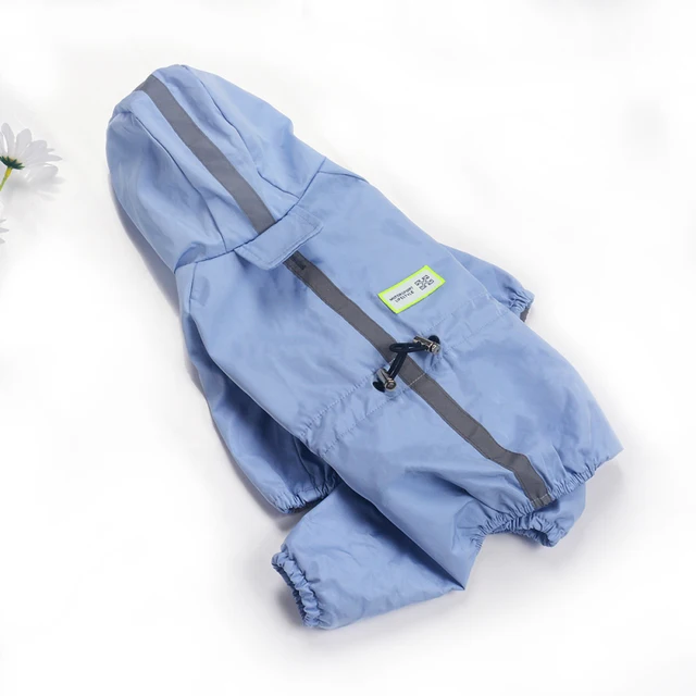 Small Dog Raincoat Reflective Dog Raincoat Waterproof Jumpsuit Puppy Rain Jacket For A Dog Pomeranian Schnauzer Poodle Clothing Blue