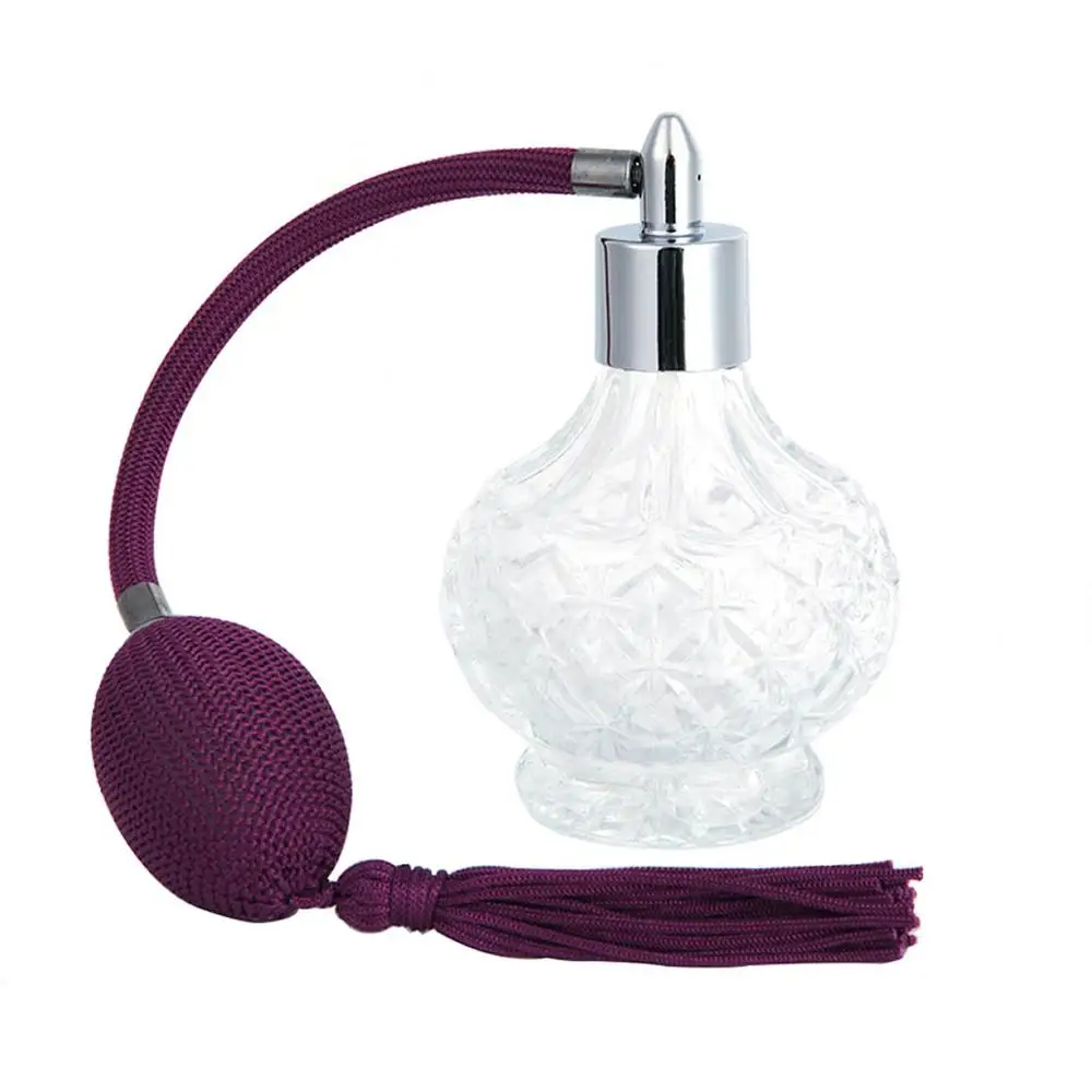 Purple Red Модный женский Винтажный флакон для парфюма, распылитель с длинным распылителем, многоразовое стекло, 80 мл, X5XC - Цвет: Purple Red