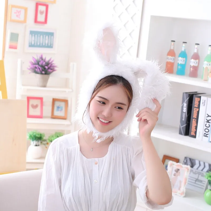 

Kawaii Cartoon Hats Moving Ears Cute Rabbit Toy Hat Airbag Kawaii Funny Hat for Girls Cap Kids Plush Toy Christmas Gift