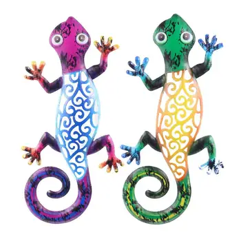 

2pcs Wall Decor Home Garden Decoration Garden Ornaments Adorable Gecko Ornament Desktop Decoration For Home Office