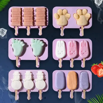 

DIY Silicone Popsicle Mold Ice Pop Molds with Sticks Lids BPA-Free Kids Homemade Cake Silicon Ice Cream Molds Popsicle Sticks