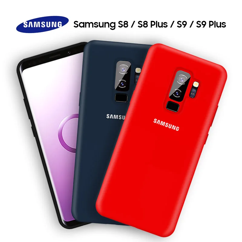 

SAMSUNG S9 Case Official Original Silky Liquid Soft Silicone Fitted Full Case Samsung Galaxy S8 S9 Plus Case & Retail Package