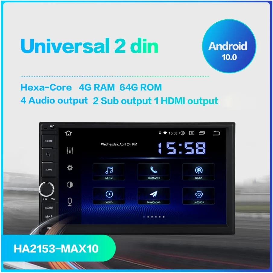 Dasaita 7 &quotIPS Android 10 автомобильный стерео двойной 2 Din Universal Carplay Аудио Видео плеер DSP