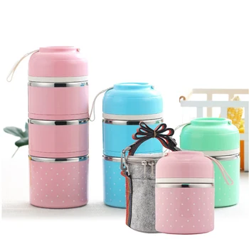 

Drop Shipping Japanese Kids Lunch Box Portable Stainless Steel Bento Box Leak-Proof Food Container Kitchen Lunchbox