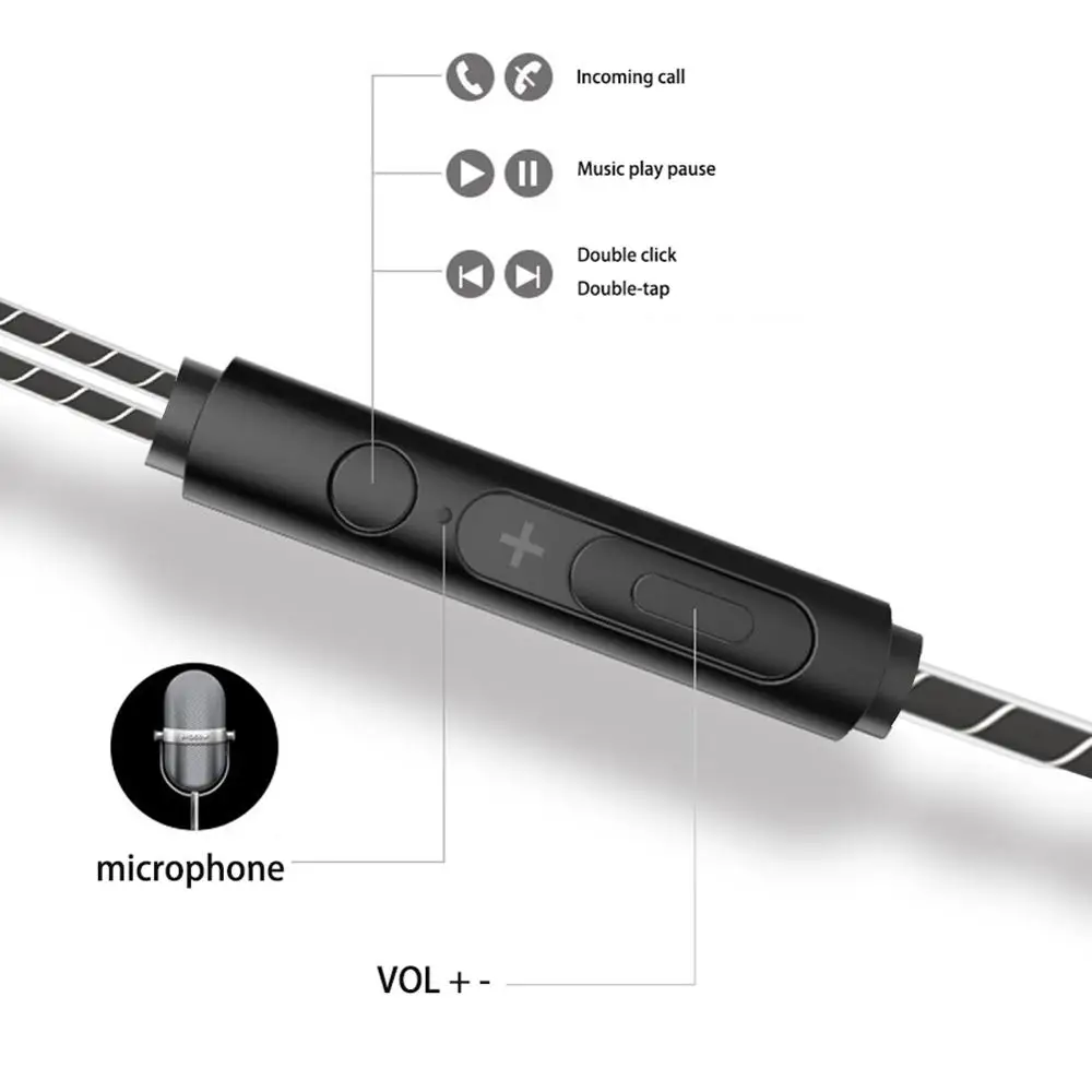 AZiMiYO DJ2 наушники вкладыши с басами спортивные проводные микрофоном для телефона