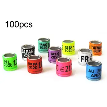 

100 Pcs Mix Color Bird Foot Ring Species Identify Dove Bands Training Rings Pet