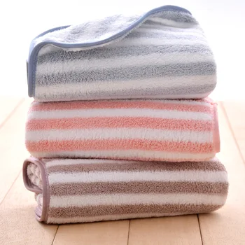 

Towel Coral Velvet Thin Strips Household Adult Thick Soft Absorbent Face Wash Towel Shopping Mall/shopping Centers Present Towel