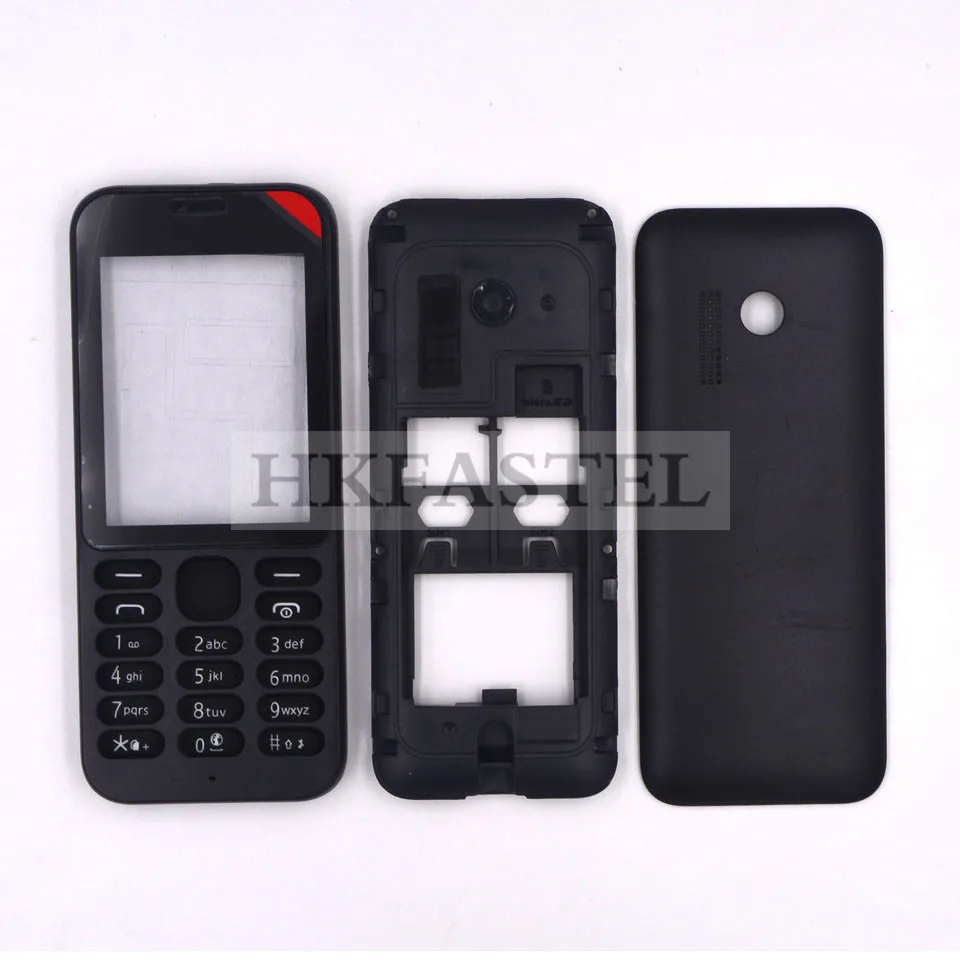 HKFASTEL высококачественный корпус клавиатуры для Nokia 215 Dual SIM Полный Мобильный телефон чехол с клавиатурой - Цвет: Black Full housing
