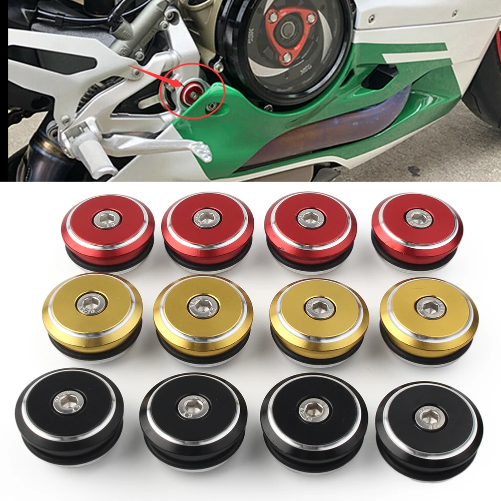 

4Pcs Motorcycle Frame Plugs Adorn Cover Aluminum For Ducati 1199 1299 1199S 1299S 899 959 Panigale Black/Gold/Red