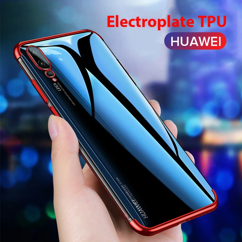Мягкий ТПУ чехол с покрытием прозрачный для телефона умный Huawei P30 P20 P10 Mate 20 10 Pro Lite