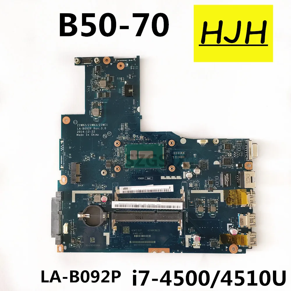 

Материнская плата для ноутбука Lenovo IdeaPad B50-70 N50-70 ZIWB2 / ZIWB3 / ZIWE1 LA-B092PCPU/4510U DDR3 100% полностью протестирована