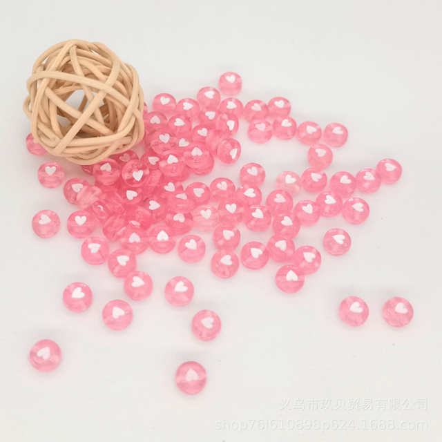 beaded handmade DIY jewelry accessories round love beads and # word beads acrylic clothing accessories loose beads