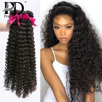 

Mongolian Hair Weave Bundles Kinky Curly 100% Human Hair 28 30 Inch Single 3/4 Bundles Natural Color Remy Hair Curly Bundles