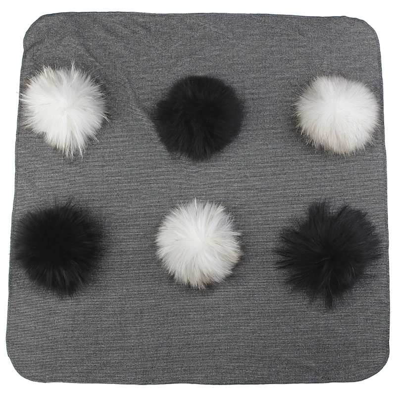 

Warm Cotton Swaddling Blanket Newborn Kids Baby Travel Sleeping Blanket with Real Fur Pompom Solid Color Bedding Swaddles Wrap