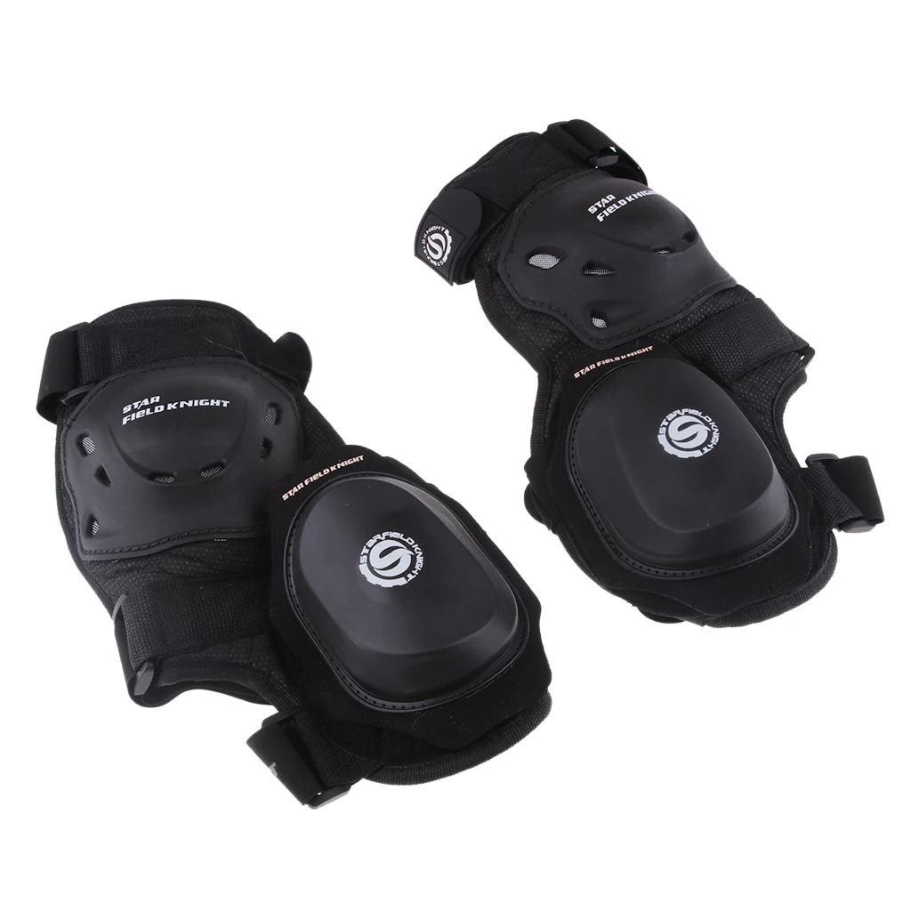 Motorcycle ATV Motocross Comfort Knee Shin Guard Pad Protection for Motorbike Mountain Biking Bicycle (Black)