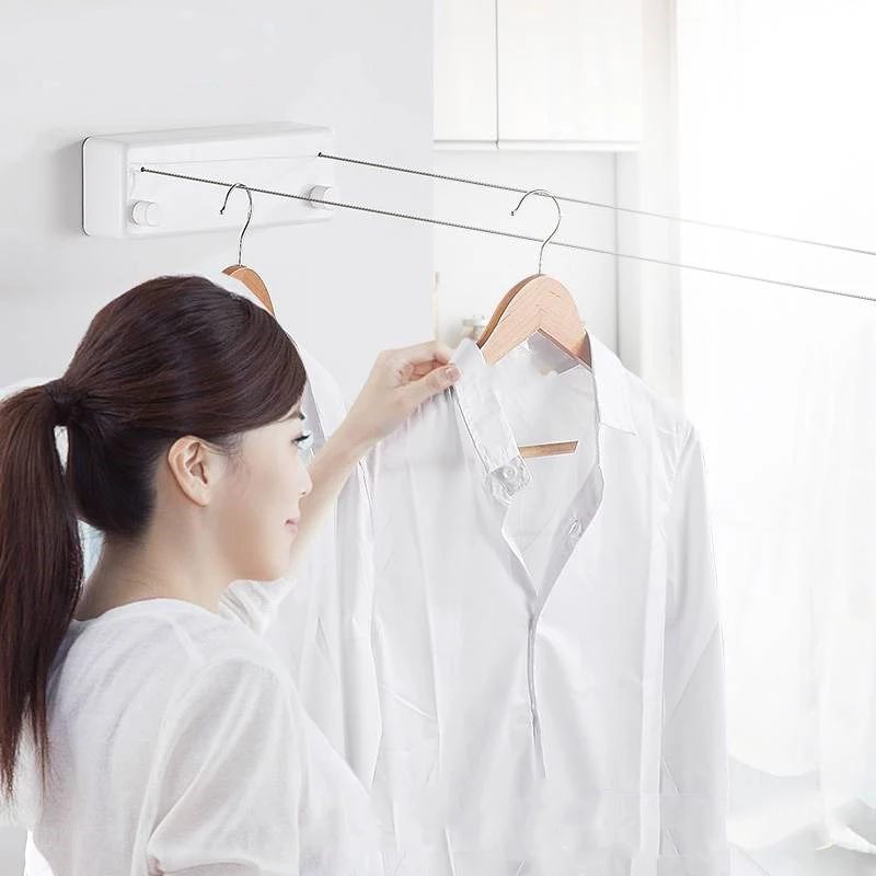 

Multifunctional Retractable Clothesline Retractable Clothesline Drying Rack Set Balcony Shrinking Indoor Household Wall Drying