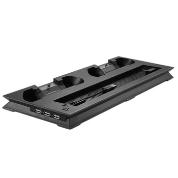 

Vertical Stand with Cooling Fan for PS4 Slim ,Gamepad Charger Charging Dock Station with 3 Port USB Hub