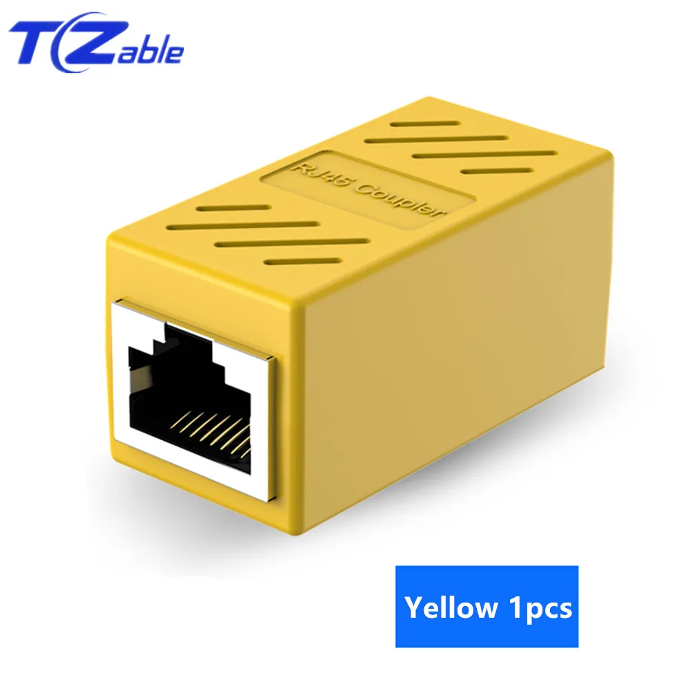 Shielding Yellow RJ45 разъемы Cat7 сетевой экранированный адаптер RJ45 муфта гнездовая вилка Ethernet кабель разветвитель LAN разъем передачи головы - Цвет: Shielding Yellow