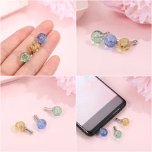 New 1PC Mobile Phone Audio Dustproof Luminous Rhinestone Headset Headphone Stopper for Tablet PC for Samsung for iPhone Stopper